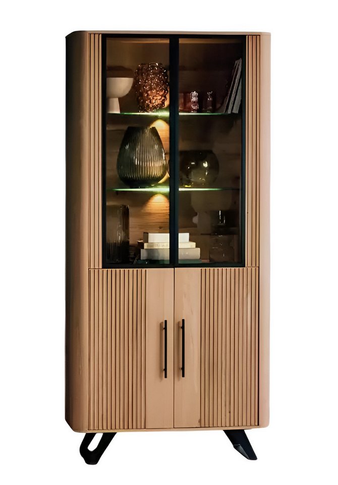 JVmoebel Vitrine Modern Vitrine Möbel Wohnzimmer Beige Glasvitrine Schränke Neu (1-St., Vitrine) Made in Europa von JVmoebel
