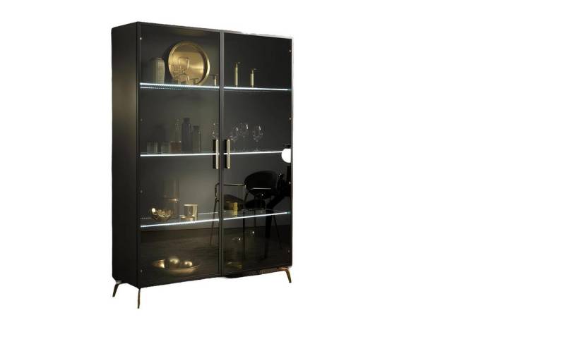 JVmoebel Vitrine Schrank Vitrinen Wohnzimmer Wohnzimmer Schränke Schwarz Made in Europa von JVmoebel