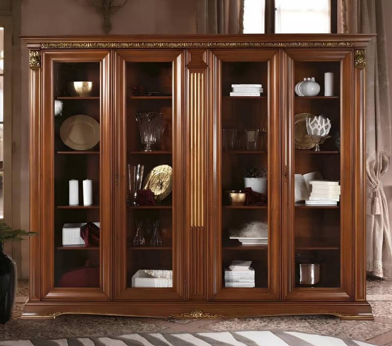 JVmoebel Vitrine Glas Wandschrank Vitrinen Regal Barock Rokoko Italienische Stil Möbel Made in Europa von JVmoebel