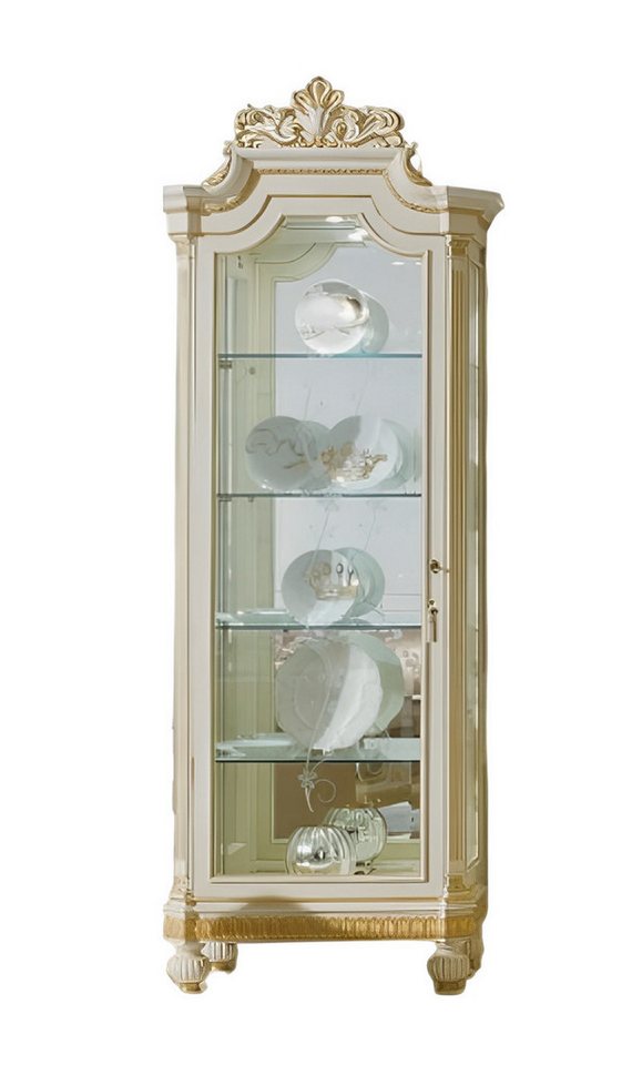 JVmoebel Vitrine Holz Vitrine Luxus Wohnzimmer Möbel Gold Schrank Vitrinen (1-St., 1x Vitrine) Made in Europa von JVmoebel
