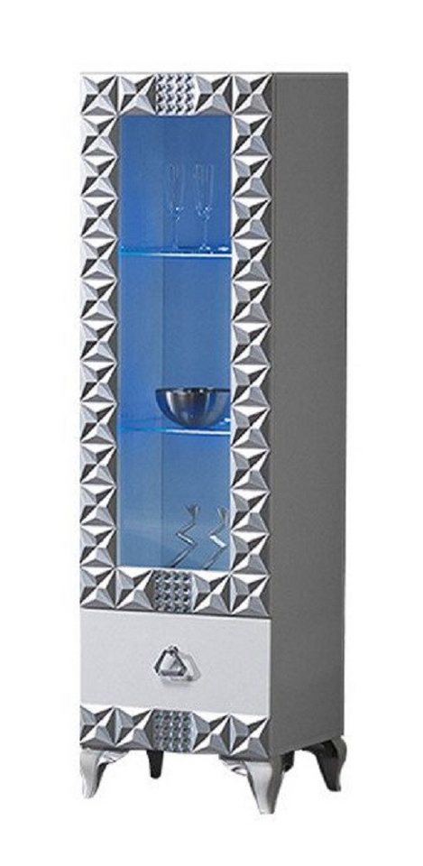 JVmoebel Vitrine Moderner Schrank Weiß Standvitrine Schaukasten Glasschrank mit Glas (1-St., Vitrine) Made in Europa von JVmoebel