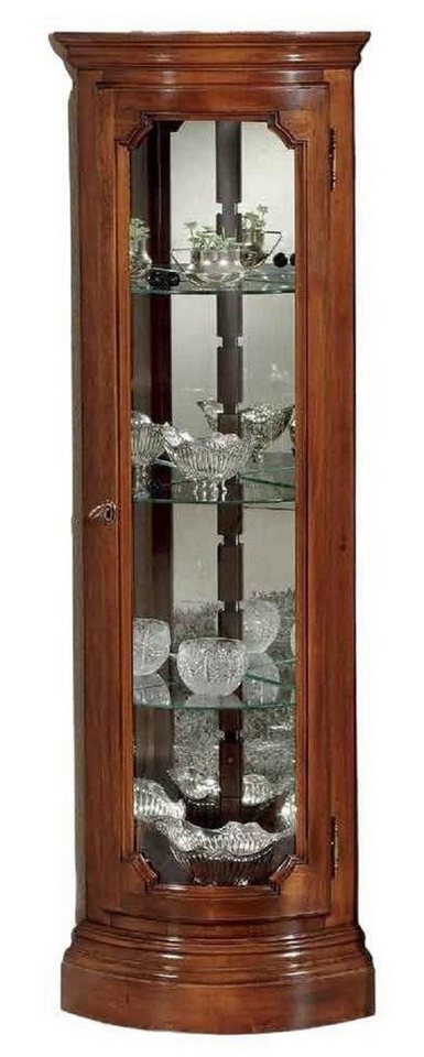 JVmoebel Eckvitrine Klassisch Vitrinen Glas Schrank Luxus Braun Vitrine Holz (1-St) Made in Italy von JVmoebel