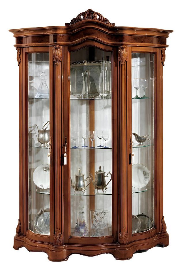 JVmoebel Vitrine Vitrinen Glas Schrank Vitrine Wohnzimmer Holz Anrichte Italienische von JVmoebel