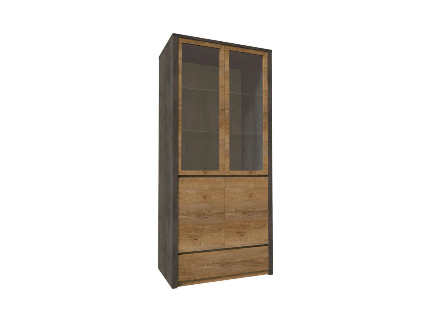 JVmoebel Vitrine Vitrinenschrank Küchenbuffet Anrichte Vitrine Schublade Glas-Regale (1-St) Made in Europe von JVmoebel