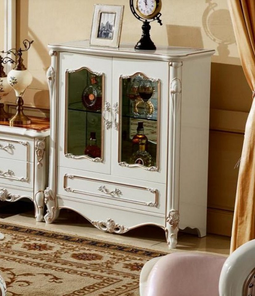 JVmoebel Vitrine Weißer Holz-Glas Vitrinenschrank, elegantes Wohnmöbel Made in Europa von JVmoebel