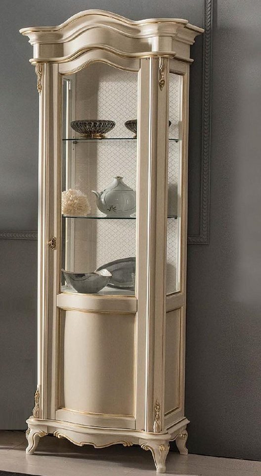 JVmoebel Vitrine Weißer Holzschrank mit Glasfront - Aktenschrank und Regal Made in Europa von JVmoebel