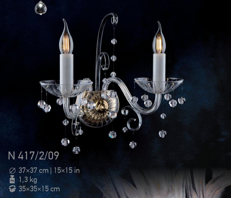 JVmoebel Wandleuchte Doppel Wandlampe Leuchte Kristall Edle Kronleuchter Wand Leuchten, Made in Europa JVmoebel Wandleuchte Doppel Wandlampe Leuchte Kristall Edle Kronleuchter Wand Leuchten, Made in Europa von JVmoebel
