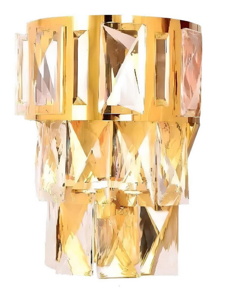 JVmoebel Hängeleuchte Kristall Wandlampe Wandleuchte Lüster Wand Lampen Gold, Leuchtmittel wechselbar, Made in Europa von JVmoebel