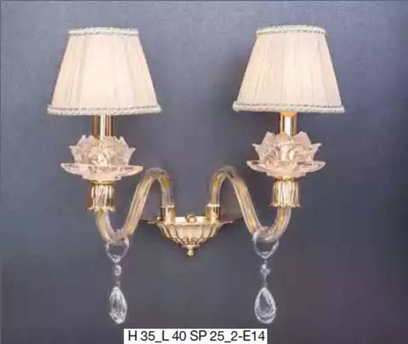 JVmoebel Wandleuchte Stilvolle Wandlampe Klassische in Gold luxuriöser Kronleuchter, Leuchtmittel wechselbar, Made in Europa von JVmoebel