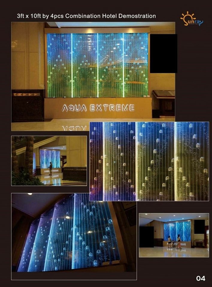 JVmoebel Wandpaneel, Trennwand Regal Schrank Wasserwand Säule Wände LED 90x300 Wasserwände von JVmoebel