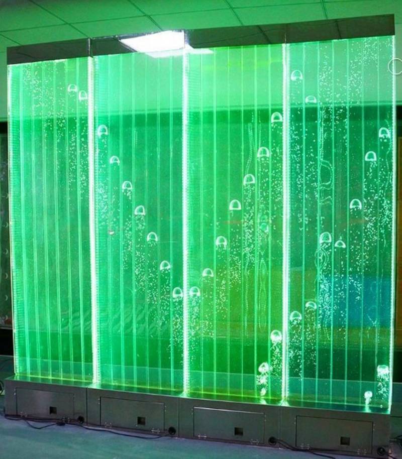 JVmoebel Zimmerbrunnen LED Wasserwand Wasser Wände Wasser Blasen Wand Waterwall 60x240cm, Made in Europa von JVmoebel