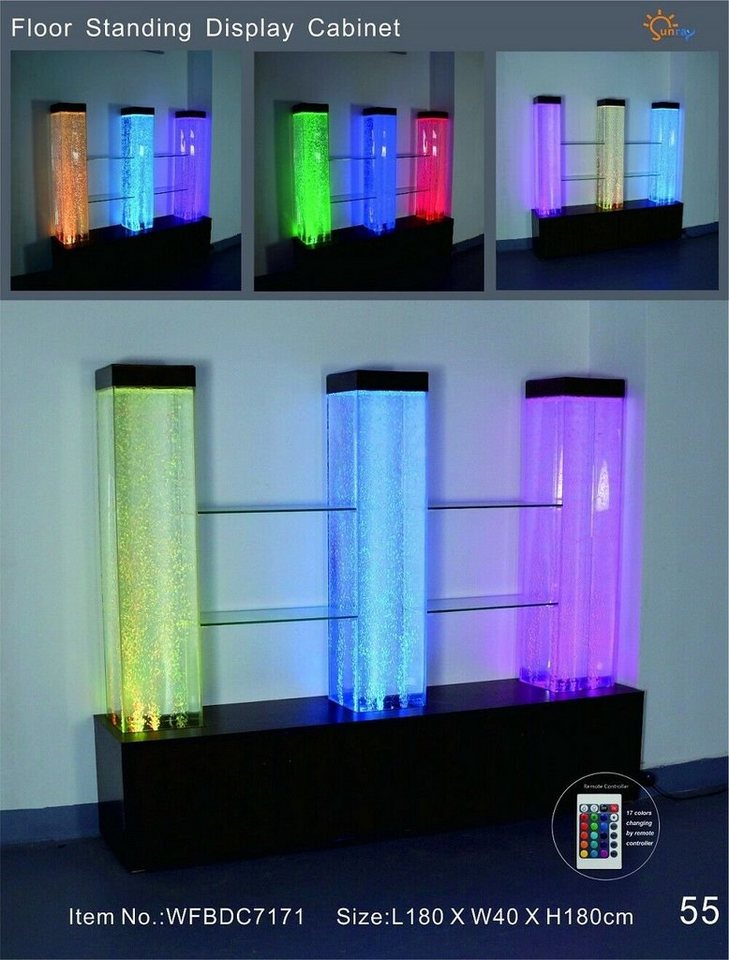 JVmoebel Wandpaneel, Wasser Wand Wall Säule Trennwand Ragal Vitrine Wasserwände LED von JVmoebel