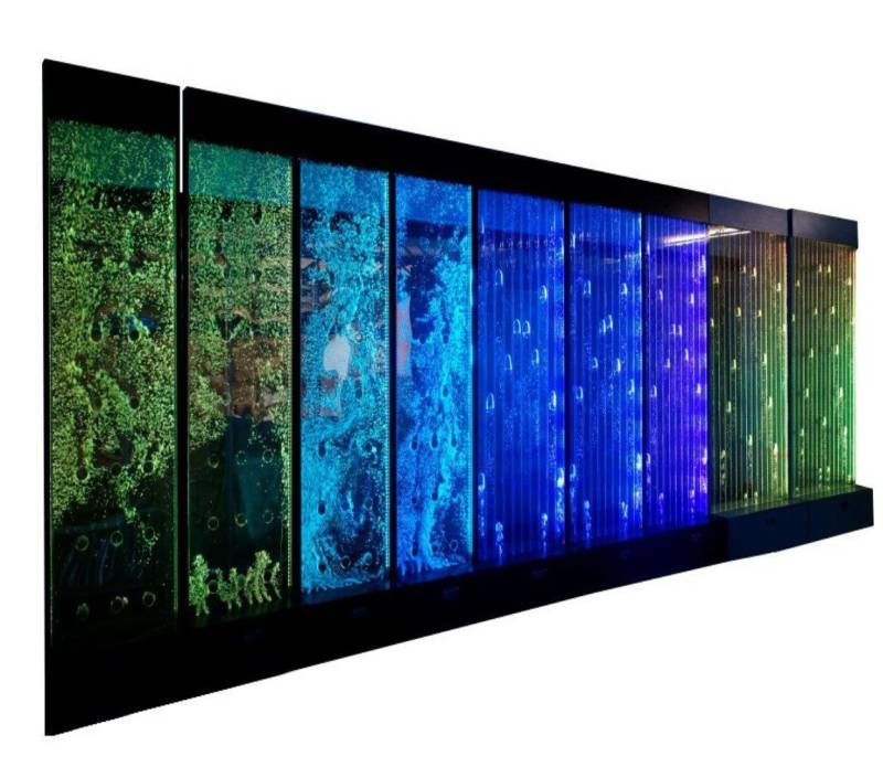 JVmoebel Zimmerbrunnen Wasserblasen LED Wasserwand Wasser Wand Beleuchtete 400cm Transparent, Made in Europa von JVmoebel
