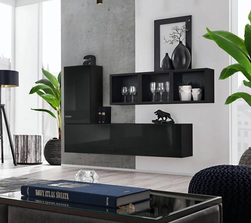 JVmoebel Wohnwand Modernes Wohnzimmer Wandregal mit Stil und Funktionalität Einrichtung, (2-St., Wohnwand), Made in Europa von JVmoebel