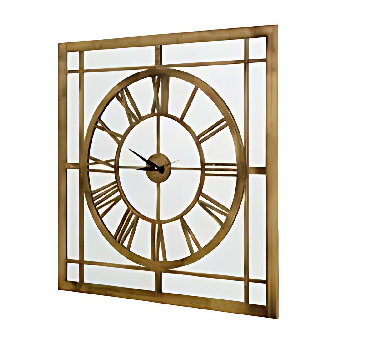 JVmoebel Wanduhr Quadratische Wanduhr im Vintage-Stil mit römischen Ziffern Uhr 100cm (Made in Europe) von JVmoebel