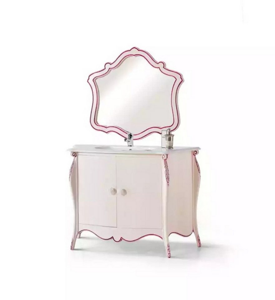 JVmoebel Waschbeckenschrank Kommode mit Waschbecken im Italy Stil für das Bad (1-St., 1x Kommode mit Waschbecken + 1x Spiegel) Made in Europa von JVmoebel