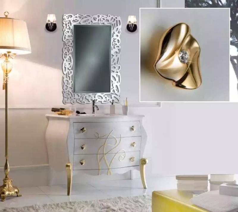 JVmoebel Waschbeckenschrank Waschbecken Waschtisch Becken Badezimmer Waschtische Möbel 2tlg. (2-St., 1x Kommode mit Waschbecken + 1x Spiegel) Made in Europa von JVmoebel