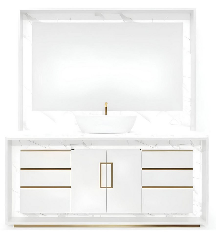 JVmoebel Waschbeckenschrank Weißer Badezimmerschrank Badezimmermöbel Waschbeckenschrank Holz (Badezimmer) Made in Europa von JVmoebel