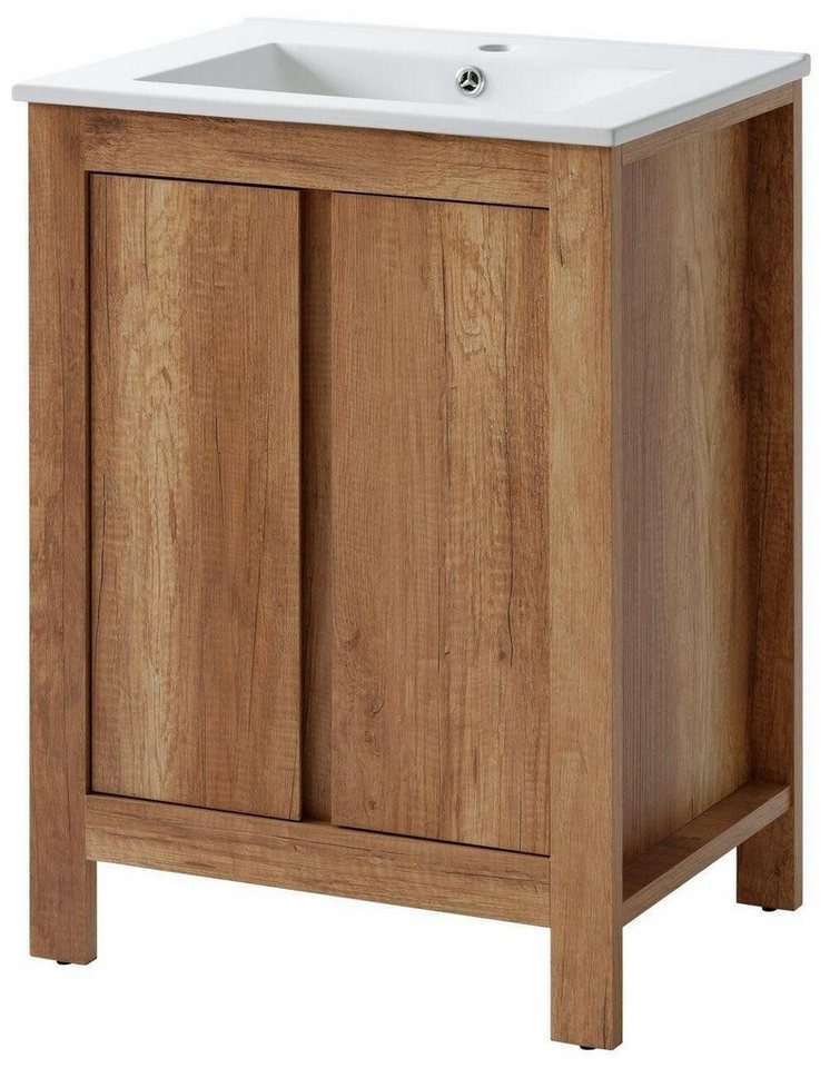 JVmoebel Waschtisch Badmöbel 60cm Waschtisch Schublade Hängeschrank, Made in Europa von JVmoebel