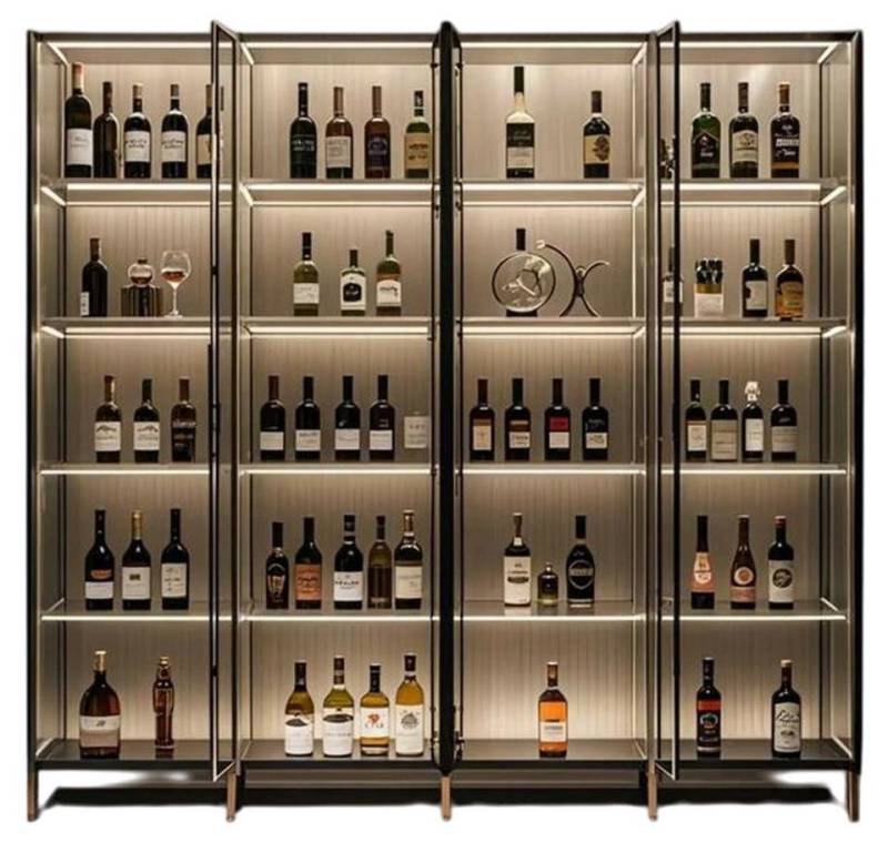 JVmoebel Weinschrank Eleganter Weinschrank aus Edelstahl in Gold – Weinaufbewahrung & Regal (1-St) Made in Europe von JVmoebel