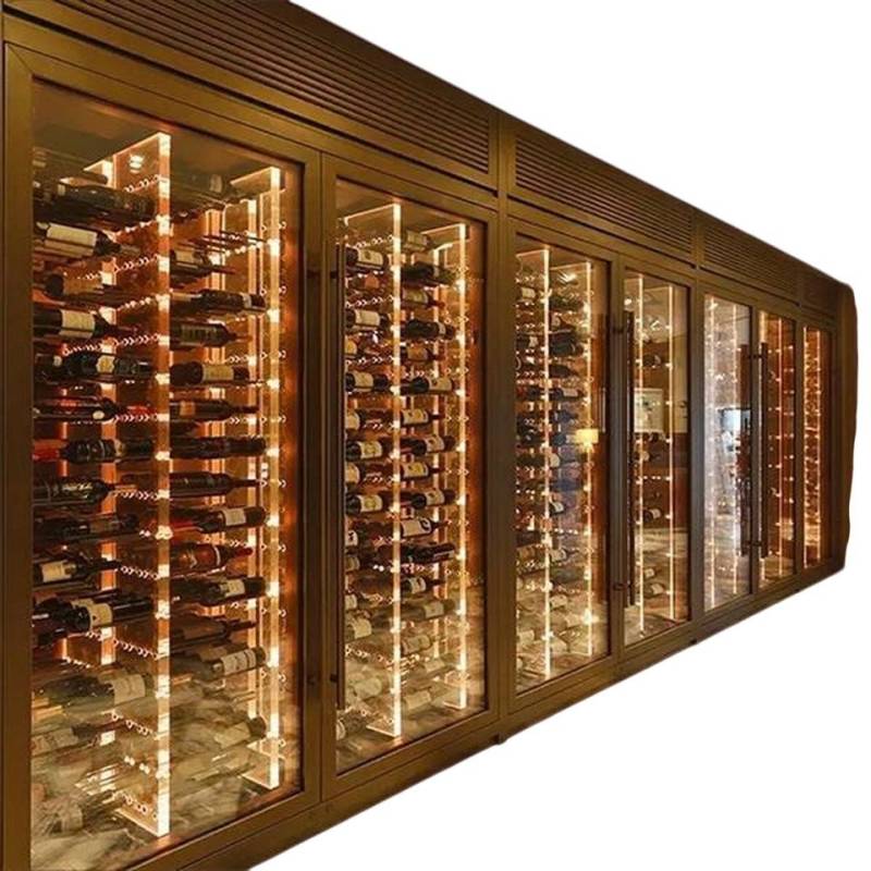 JVmoebel Weinschrank Eleganter Weinschrank aus Edelstahl in Gold mit Dual-Zonen-Kühlung (1-St) Made in Europe von JVmoebel