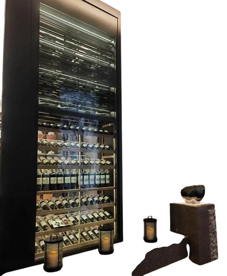 JVmoebel Weinschrank Eleganter schwarzer Weinschrank aus Edelstahl mit moderner Design (1-St) Made in Europe von JVmoebel