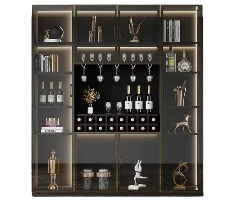 JVmoebel Weinschrank Eleganter schwarzer Weinschrank mit Dual-Zone-Temperaturkontrolle (1-St) Made in Europe von JVmoebel