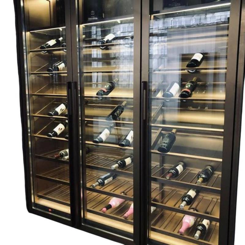 JVmoebel Weinschrank Moderner schwarzer Weinschrank aus Edelstahl für stilvolle (1-St) Made in Europe von JVmoebel