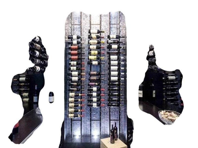 JVmoebel Weinschrank Schwarzes Edelstahl-Weinregal & Weinkühlschrank für Weinkeller Made in Europe von JVmoebel
