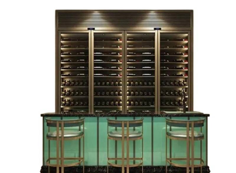JVmoebel Weinschrank Weinarchiv Weinkühlschrank aus Edelstahl - Silbernes Flaschenregal (1-St) Made in Europe von JVmoebel