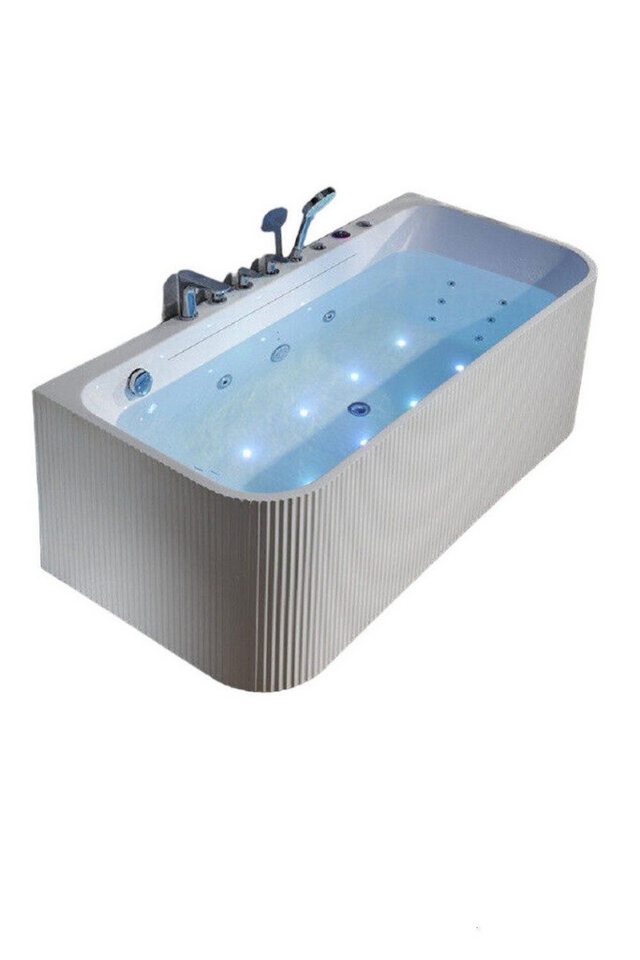 JVmoebel Whirlpool-Badewanne Badewanne Blasen Whirlpool Massagedüsen Led Ergonomisch Entspannung, (1-tlg), Made in Europa von JVmoebel