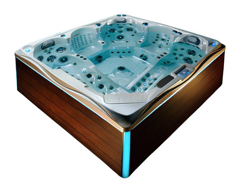 JVmoebel Whirlpool-Badewanne Brauner Sprudelbad Whirlpool 230x230cm Acryl Hydromassagewanne, Made in Europe von JVmoebel