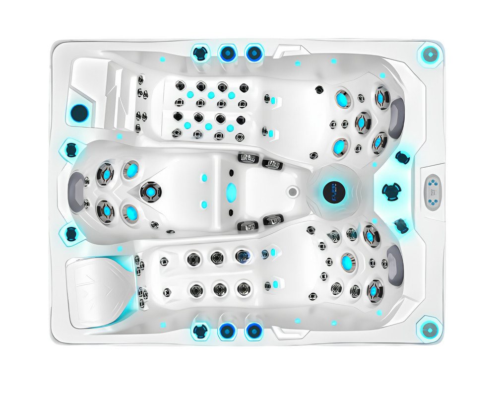 JVmoebel Whirlpool-Badewanne Hydromassagebad Spa Whirlpool 213x165cm Weiß Acryl Entspannung, Made in Europe von JVmoebel