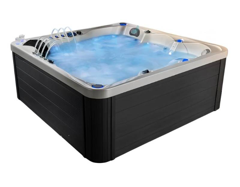 JVmoebel Whirlpool-Badewanne Hydromassagewanne 210x210 cm Grau Acryl Whirlpool Sprudelbad, Made in Europe von JVmoebel