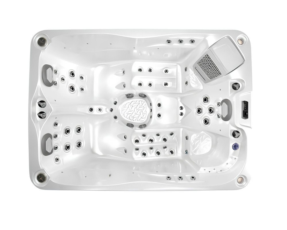 JVmoebel Whirlpool-Badewanne Hydromassagewanne Weiß 216x156 cm Acryl Whirlpool Spa Outdoor, Made in Europe von JVmoebel