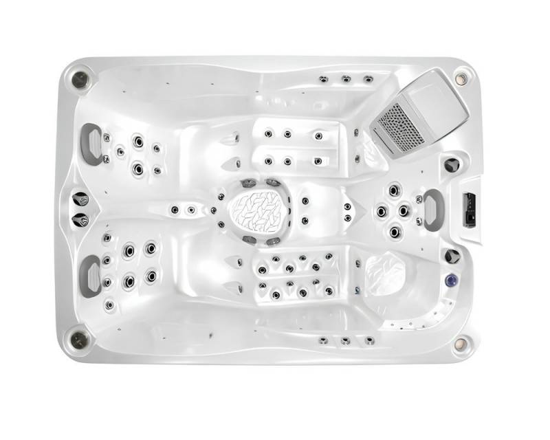 JVmoebel Whirlpool-Badewanne Hydromassagewanne Weiß 216x156 cm Acryl Whirlpool Spa Outdoor, Made in Europe von JVmoebel