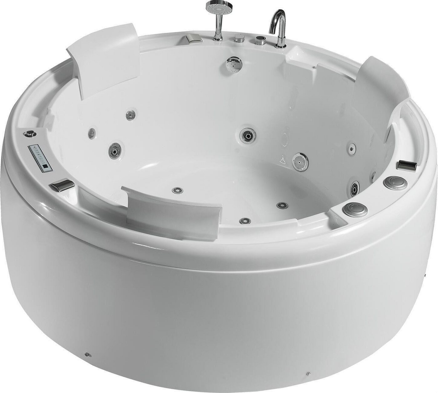 JVmoebel Whirlpool-Badewanne Luxus Whirlpool Badewanne Runde Wanne Licht Wasserfall LED-Beleuchtung, (1-tlg), Made in Europa von JVmoebel