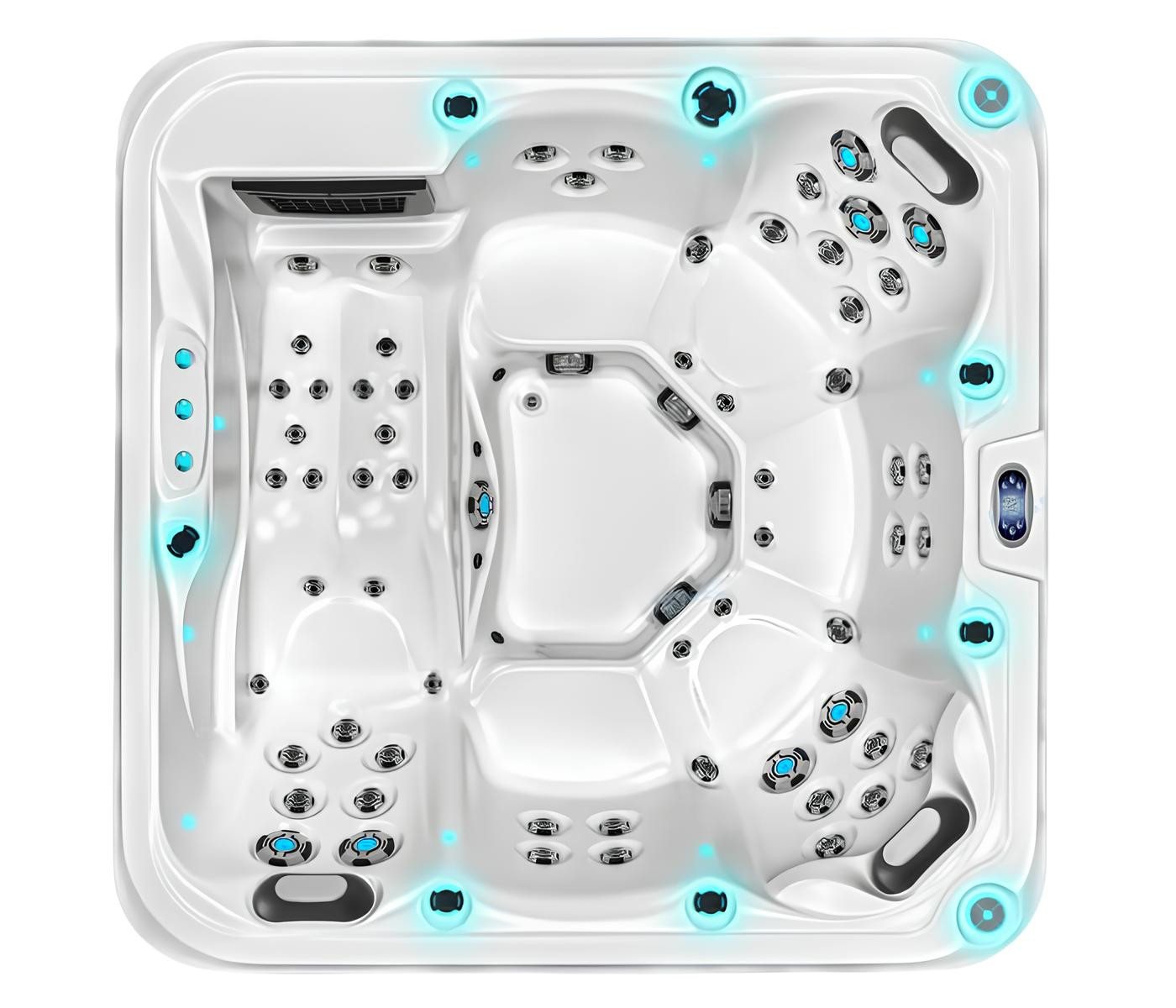 JVmoebel Whirlpool-Badewanne Massagebecken Außenwhirlpool 216x216 cm Weiß Acryl Outdoor-Spa, Made in Europe von JVmoebel