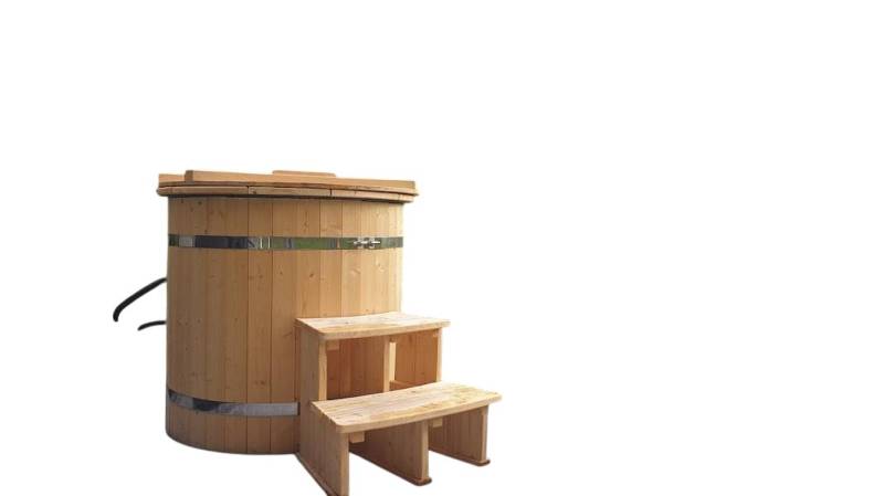 JVmoebel Whirlpool-Badewanne Outdoor-Spa Wellnesspool Holzbottich Whirlpool Warmwasserbad Braun, Made in Europe von JVmoebel