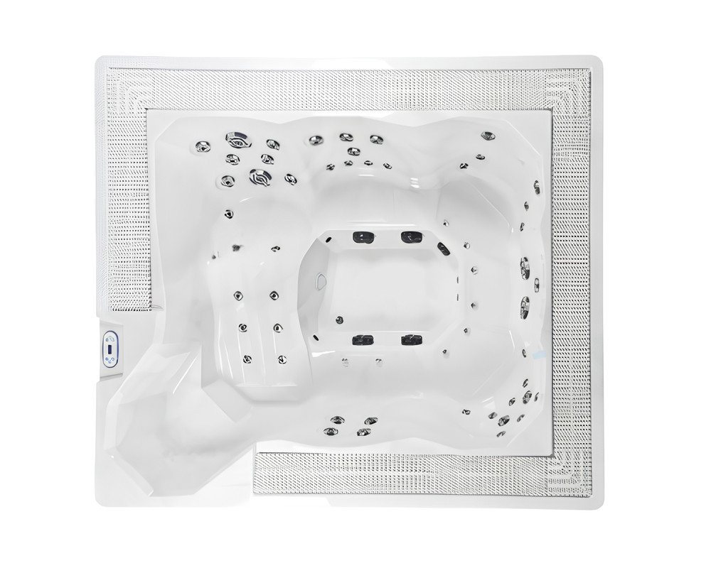 JVmoebel Whirlpool-Badewanne Outdoor Whirlpool Hydromassagewanne 257x219cm Weiß Acryl Hot Tub, Made in Europe von JVmoebel