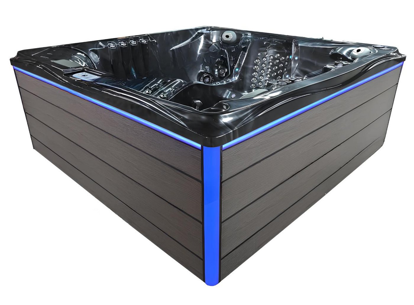 JVmoebel Whirlpool-Badewanne Outdoor Whirlpool Schwarz 230x230cm Hydromassage Acryl Hot Tub, Made in Europe von JVmoebel