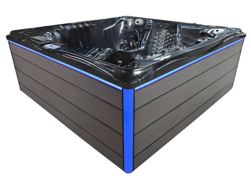 JVmoebel Whirlpool-Badewanne Outdoor Whirlpool Schwarz 230x230cm Hydromassage Acryl Hot Tub, Made in Europe von JVmoebel