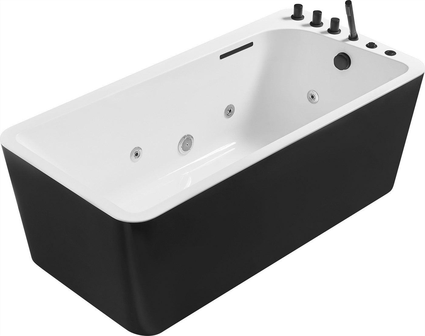 JVmoebel Whirlpool-Badewanne Relax Wanne Indoor Whirlpool Badewanne Whirlwanne Home Spa Schwarz, (1-tlg), Made in Europa von JVmoebel