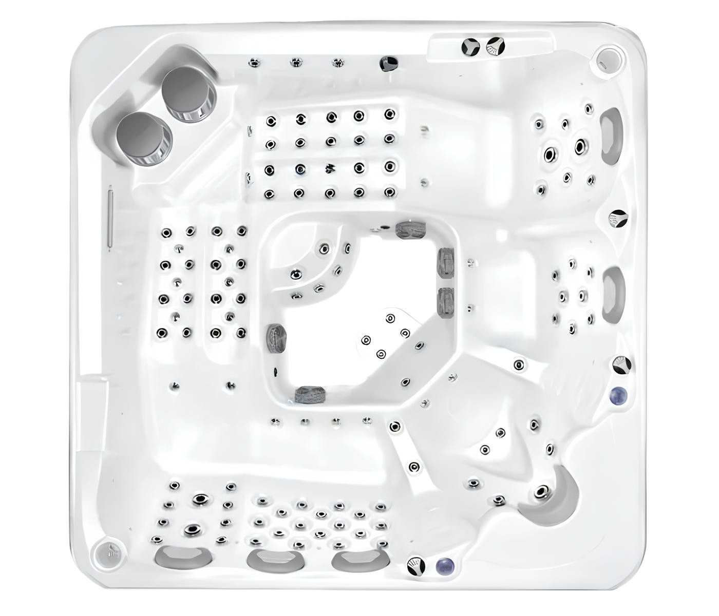 JVmoebel Whirlpool-Badewanne Relaxpool Sprudelbad 220x220cm Weiß - Outdoor Whirlpool Acryl, Made in Europe von JVmoebel
