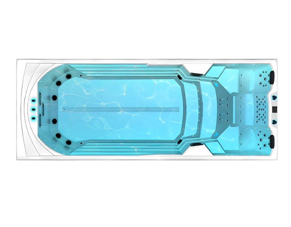 JVmoebel Whirlpool-Badewanne Relaxpool Sprudelbad Outdoor Whirlpool 585x230cm Weiß Acryl, Made in Europe von JVmoebel