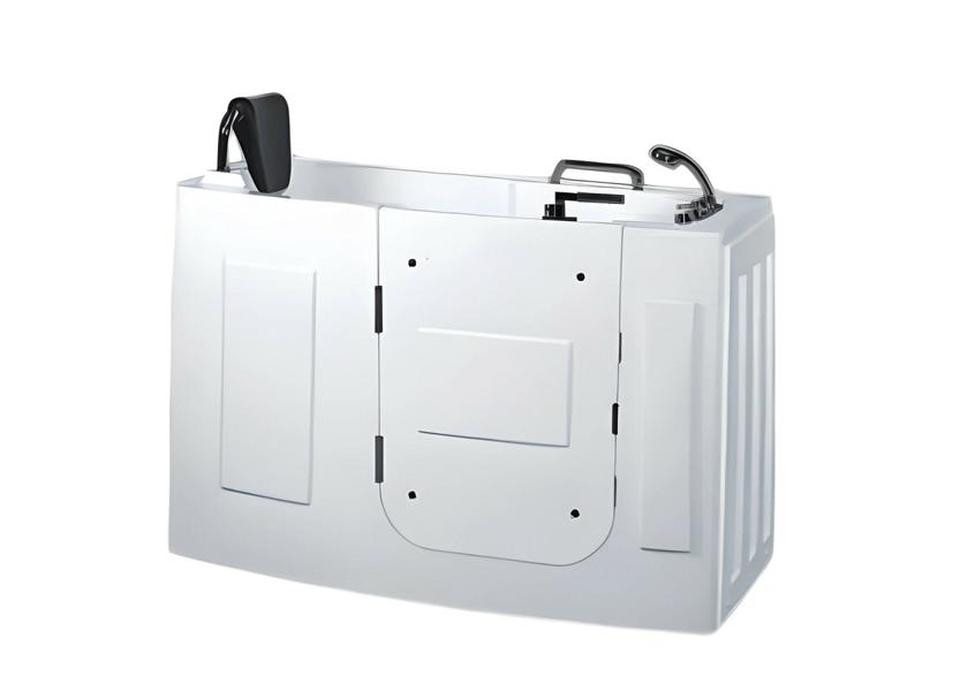 JVmoebel Whirlpool-Badewanne Sitzbadewanne Badewanne mit Whirlpool-Funktion mit Tür Bad 140x76 cm, Made in Europe von JVmoebel