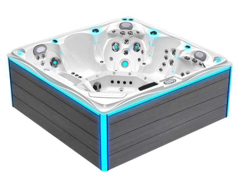 JVmoebel Whirlpool-Badewanne Whirlpool Heißwasserwanne 230x230cm Acryl Weiß für Outdoor-Spa, Made in Europe von JVmoebel