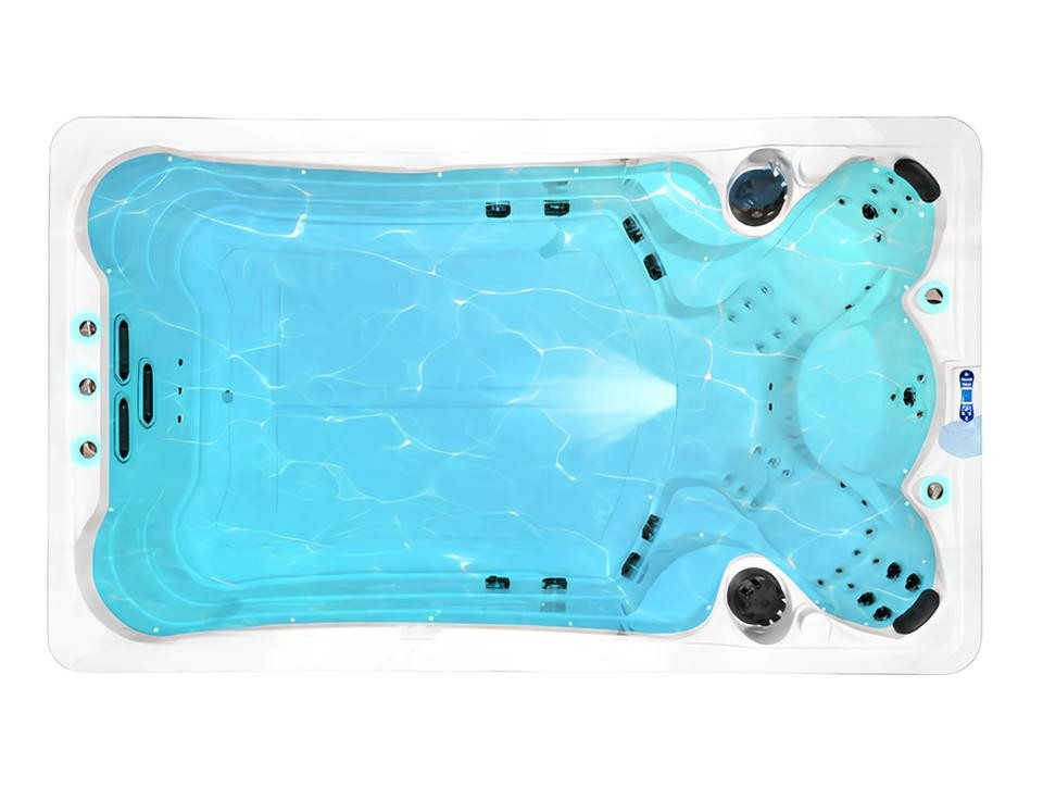 JVmoebel Whirlpool-Badewanne Whirlpool Heißwasserwanne 398x230cm Acryl Weiß für Outdoor-Spa, Made in Europe von JVmoebel