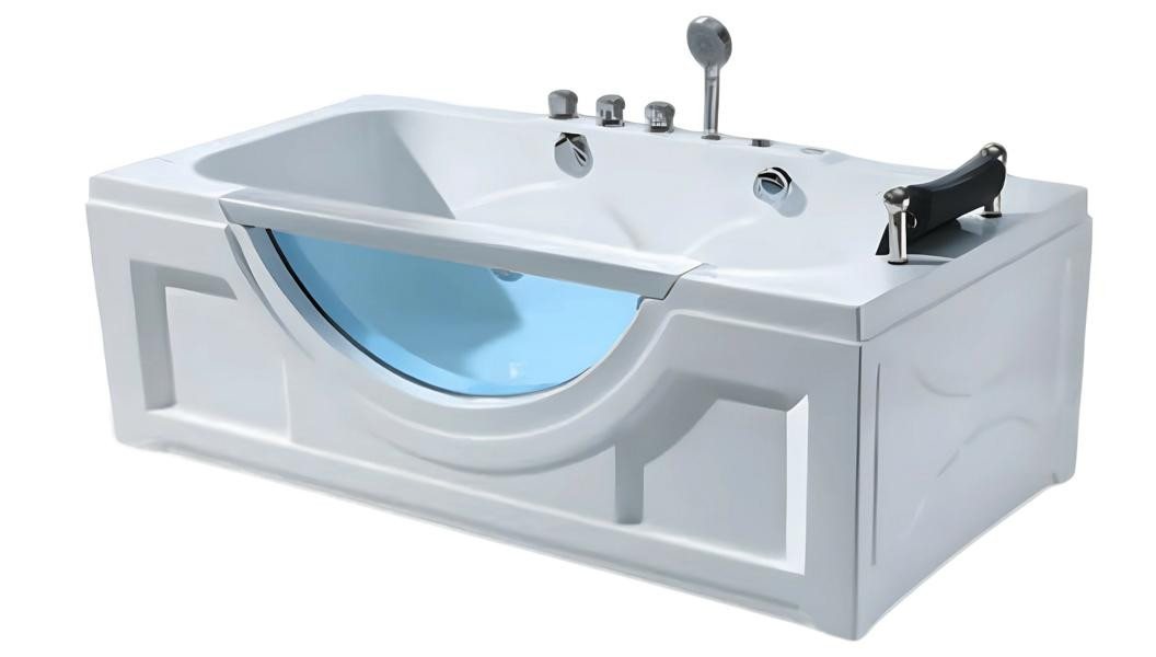 JVmoebel Whirlpool-Badewanne Whirlpool Hydromassagewanne 170x92 cm in Weiß – Acryl Sprudelbad, Made in Europe von JVmoebel