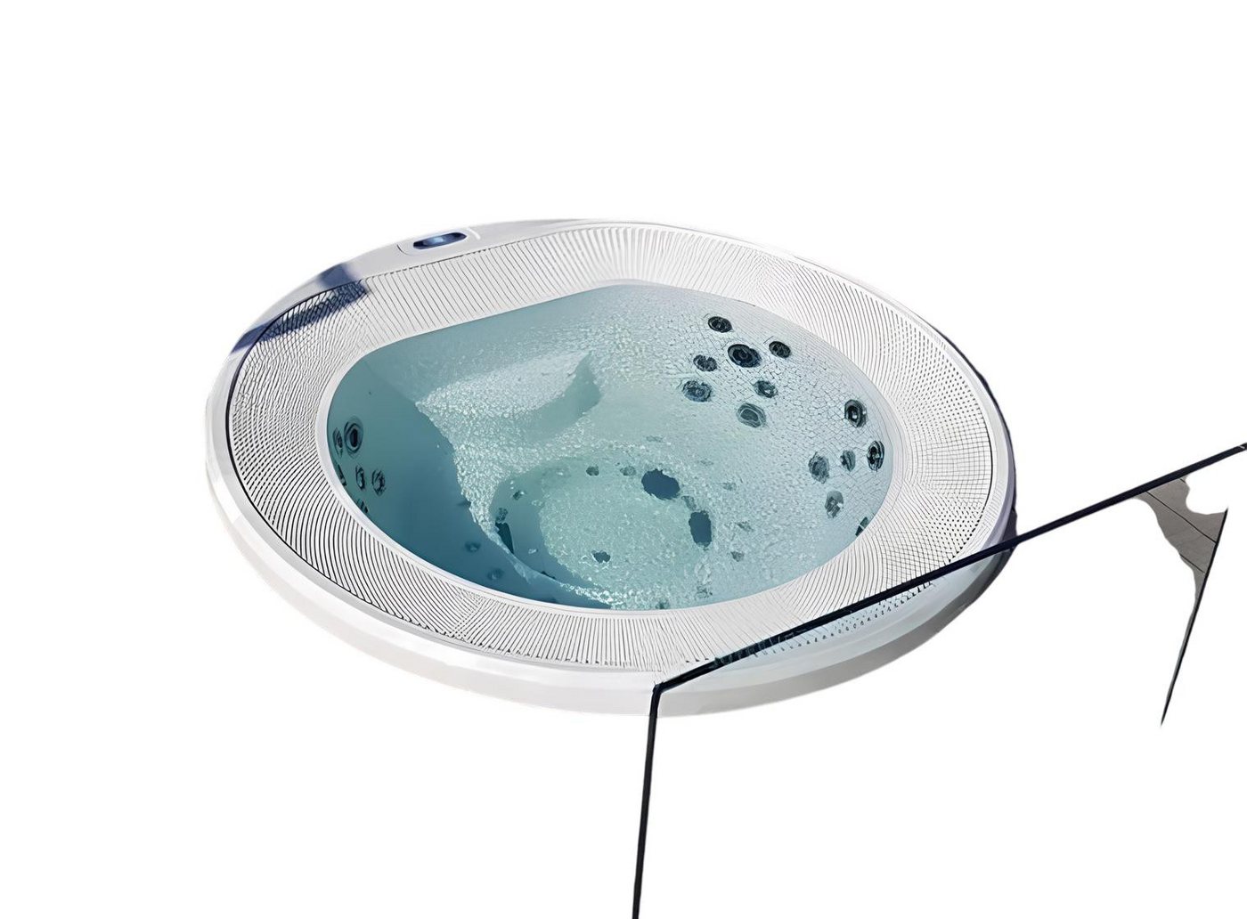 JVmoebel Whirlpool-Badewanne Whirlpool Outdoor-Spa 240x240cm Weiß Acryl Hydromassagebad, Made in Europe von JVmoebel